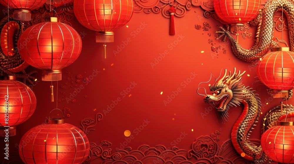 Obraz premium Festive Red Chinese New Year Decorations