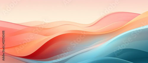 Abstract landscape with flowing lines and soft colors  Illustration  Serene