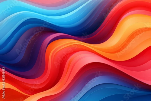 Abstract colorful wave pattern with vibrant red, orange, blue, and purple hues, creating a dynamic and visually striking background.