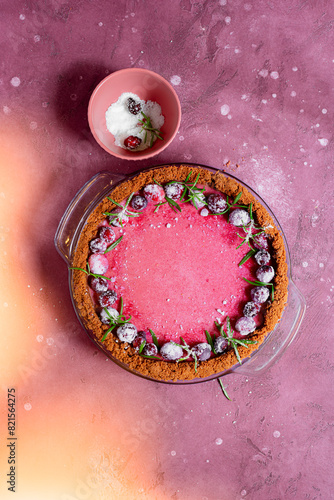 cranberry tart with warm lights