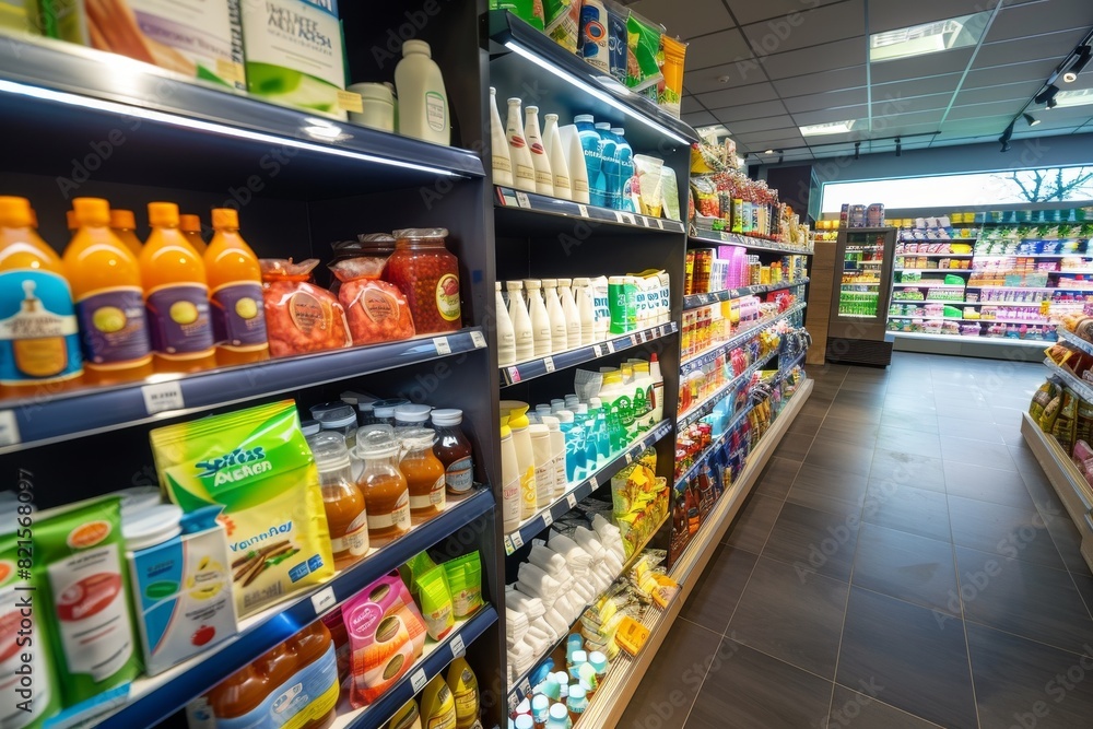 Fototapeta premium A large store with many shelves and aisles