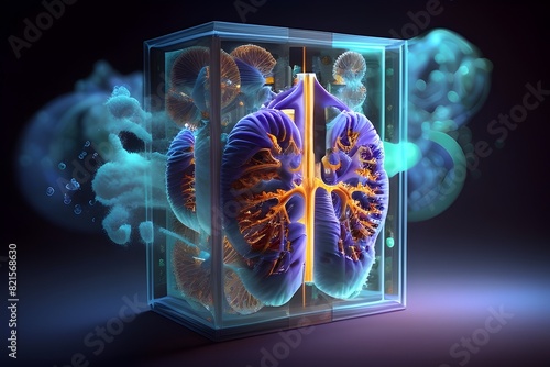 Cinematic Holographic Simulation of Respiratory Illness Exploring the Intricate Microscopic Realm of Viruses and Bacteria