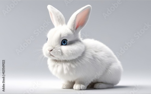white rabbit on white background © Easy