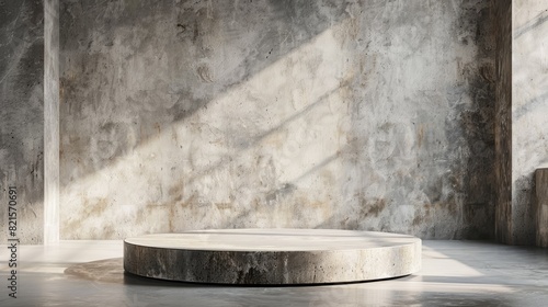 Minimalistic Concrete Pedestal with Natural Light in Modern Industrial Setting