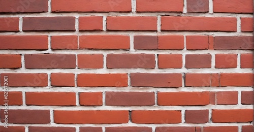 Brick Red Wall in Panoramic View 