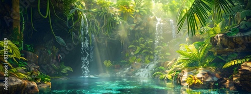 Jungle Oasis A Hidden Paradise of Verdant Beauty and Tranquil Pools in a Tropical Wilderness