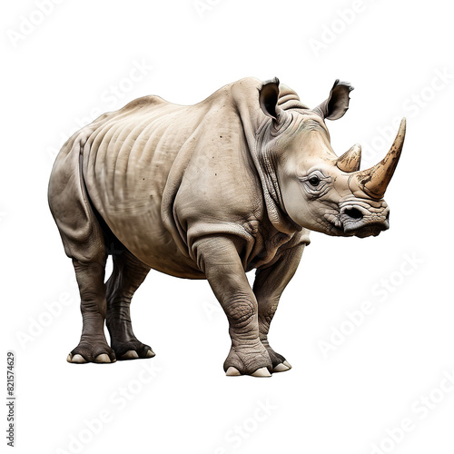 Rhino or Rhinoceros Isolated on transparent background PNG Generative AI