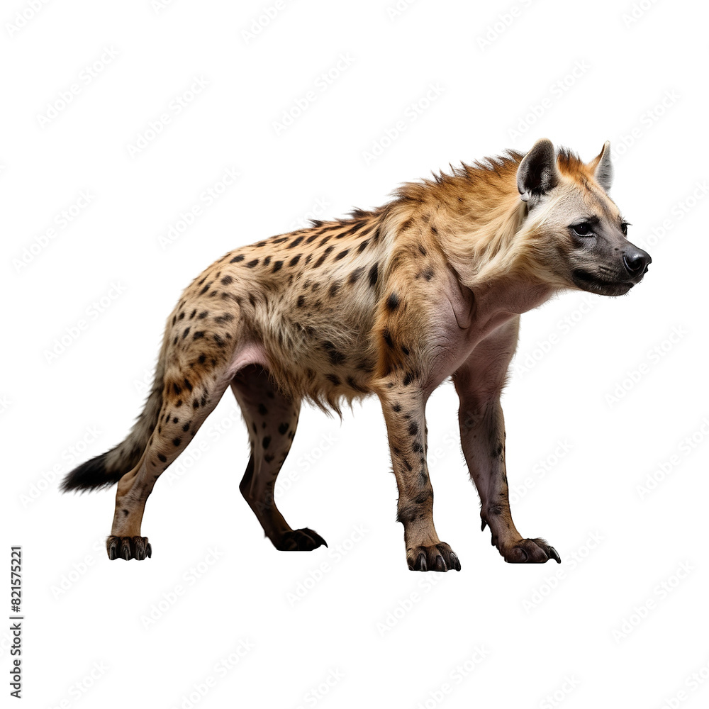 hyena animal Isolated on transparent background PNG Generative AI hyena animal Isolated on transparent background PNG Generative AI
