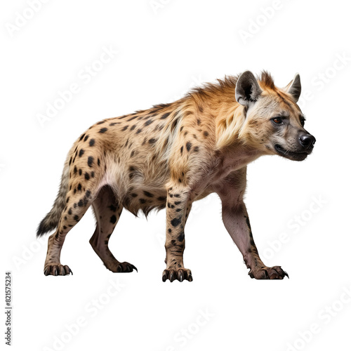 hyena animal Isolated on transparent background PNG Generative AI