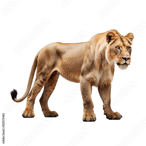 lioness Isolated on transparent background PNG Generative AI
