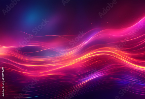 Wallpaper Mural Abstract digital art featuring vibrant, flowing lines of pink, purple, and orange on a dark background, creating a sense of motion and energy. Torontodigital.ca