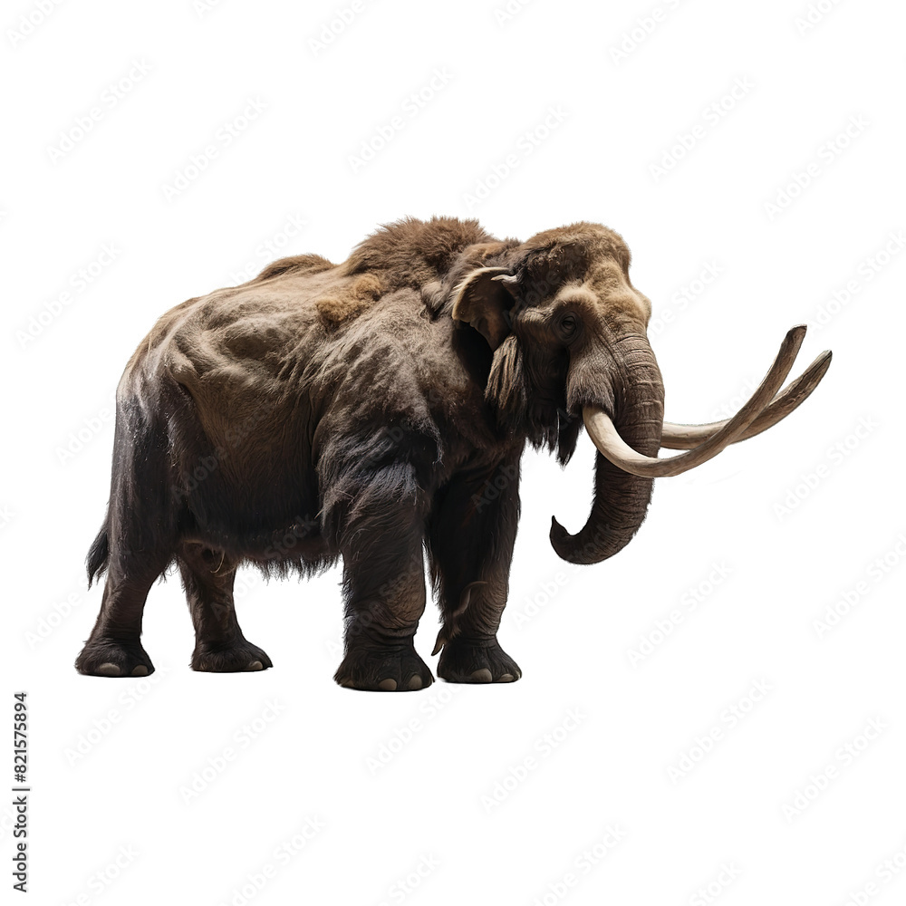 Obraz premium Woolly Mammoth Isolated on transparent background PNG Generative AI