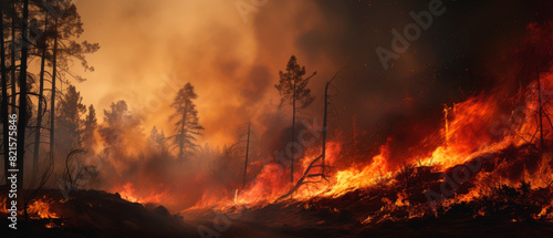 Forest fire contributing to greenhouse gas emissions 