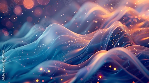 Luminous lines and shapes converging in a celestial-inspired composition, reminiscent of a starry night sky, ideal for creating a dreamy and magical ambiance.