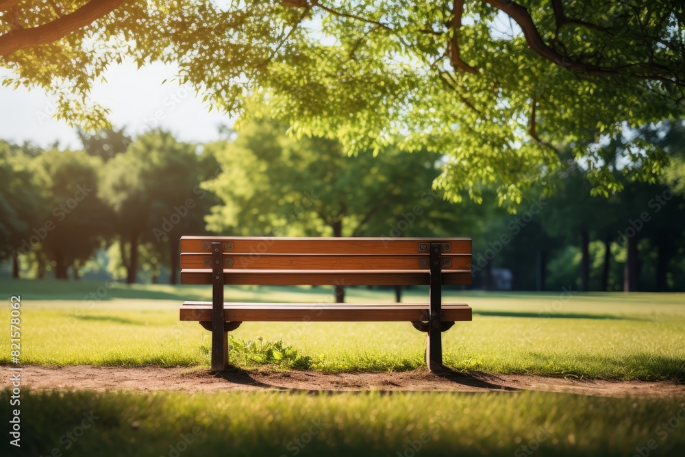 Blank flyer on a grassy park bench, lush greenery in background, natural light Blank flyer on a grassy park bench, lush greenery in background, natural light