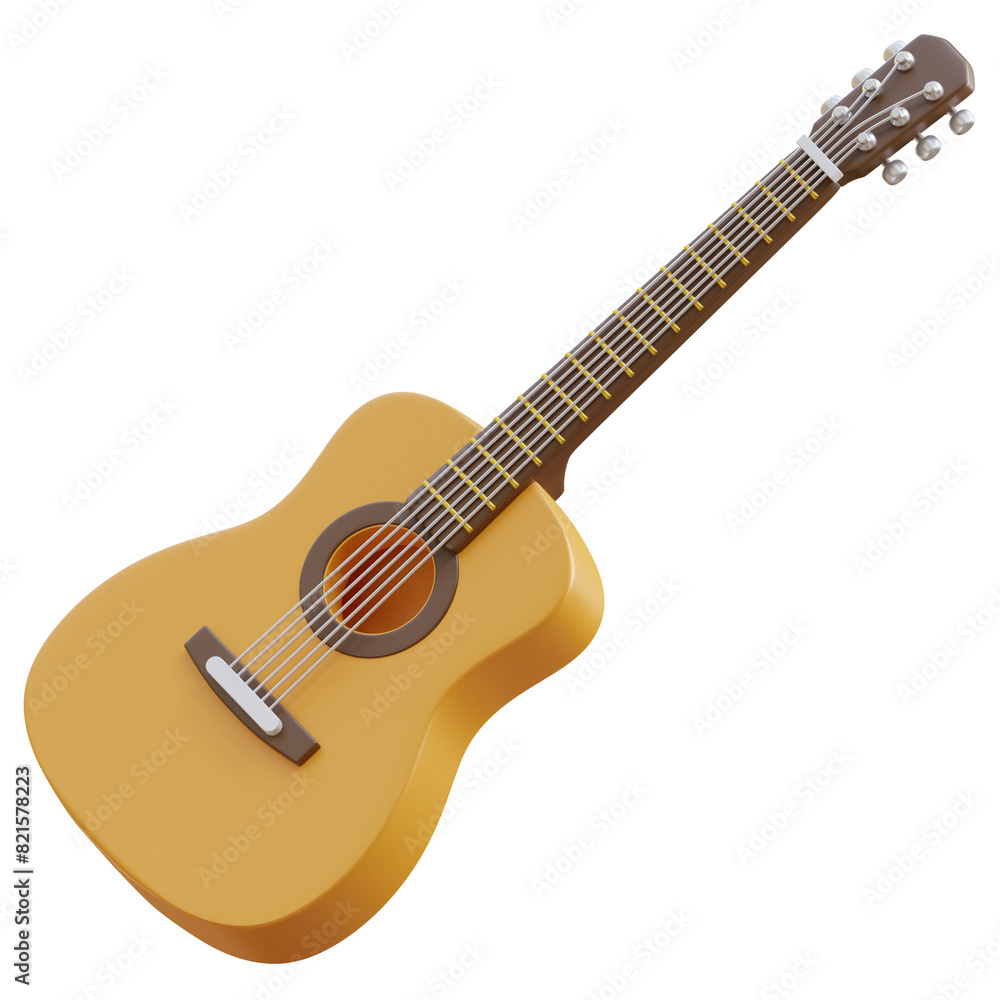 Acoustic Guitar music instrument 3d icon