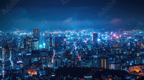 Wallpaper Mural A night view of a city from a rooftop.  Torontodigital.ca