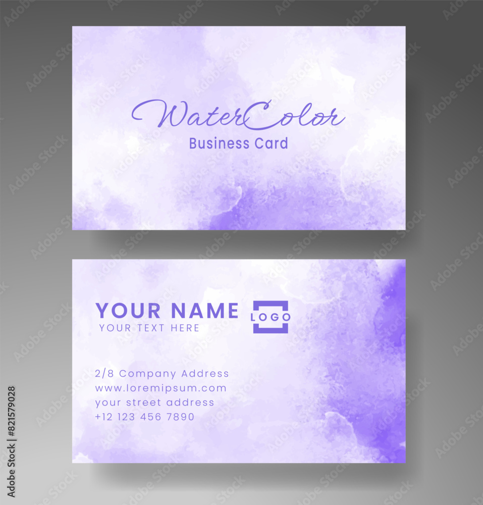 Fototapeta premium Beautiful business card template with watercolor