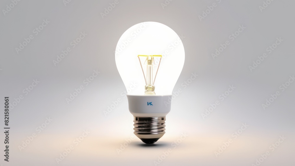 Sleek LED bulb against a white, minimalistic background with subtle lighting. Sleek LED bulb against a white, minimalistic background with subtle lighting.
