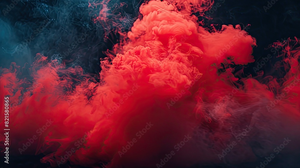 Abstract red smoke on black background