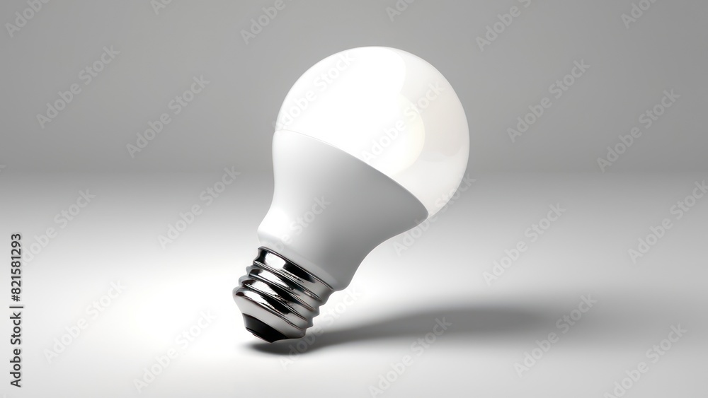 Sleek LED bulb against a white, minimalistic background with subtle lighting. Sleek LED bulb against a white, minimalistic background with subtle lighting.