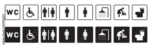 Toilet icons set, toilet signs, WC signs – vector