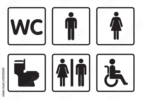 Toilet icons set, toilet signs, WC signs – vector