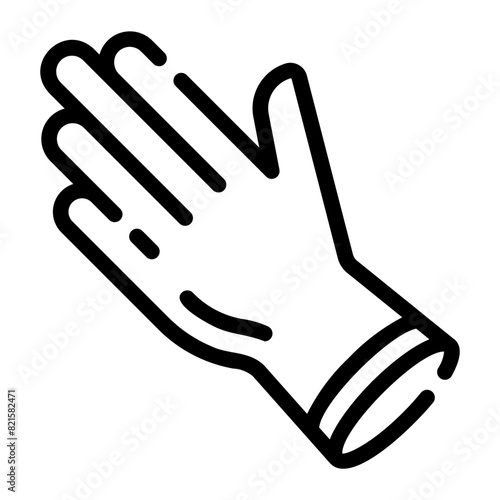 rubber glove Line Icon