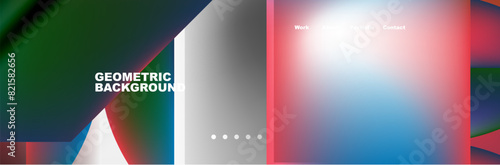 Colorful gradients with abstract geometric shapes. Vector Illustration For Wallpaper, Banner, Background, Card, Book Illustration, landing page