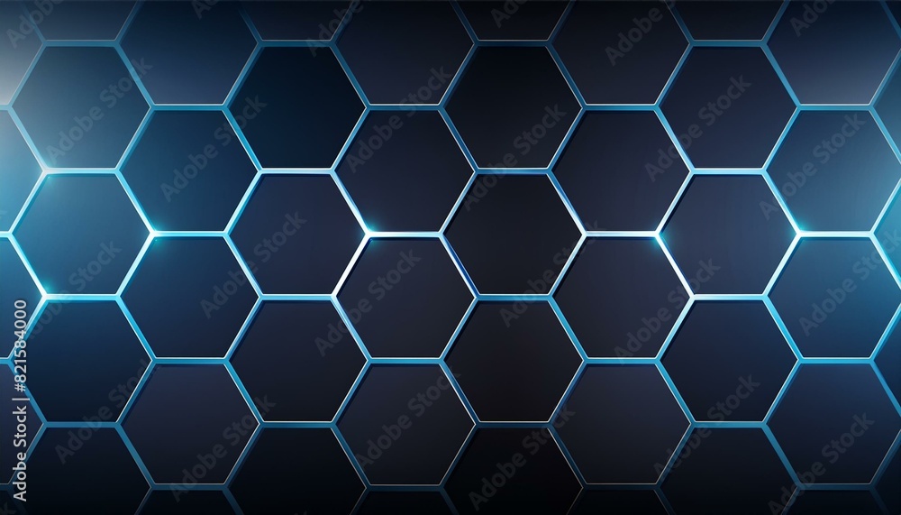 blue hexagonal background, 3d render Dark metal hexagon with blue beam background, illustration. Wallpaper blue hexagonal background, 3d render Dark metal hexagon with blue beam background, illustration. Wallpaper