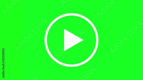 Animated pause video icon green screen