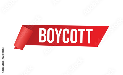 Boycott Vector banner ribbon design