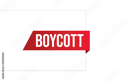 Boycott Vector banner ribbon design