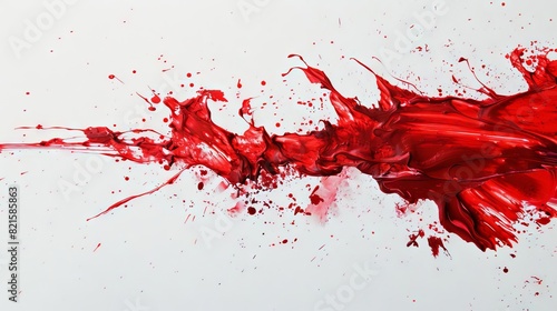 elegant splash of vibrant red paint on pristine white background abstract art