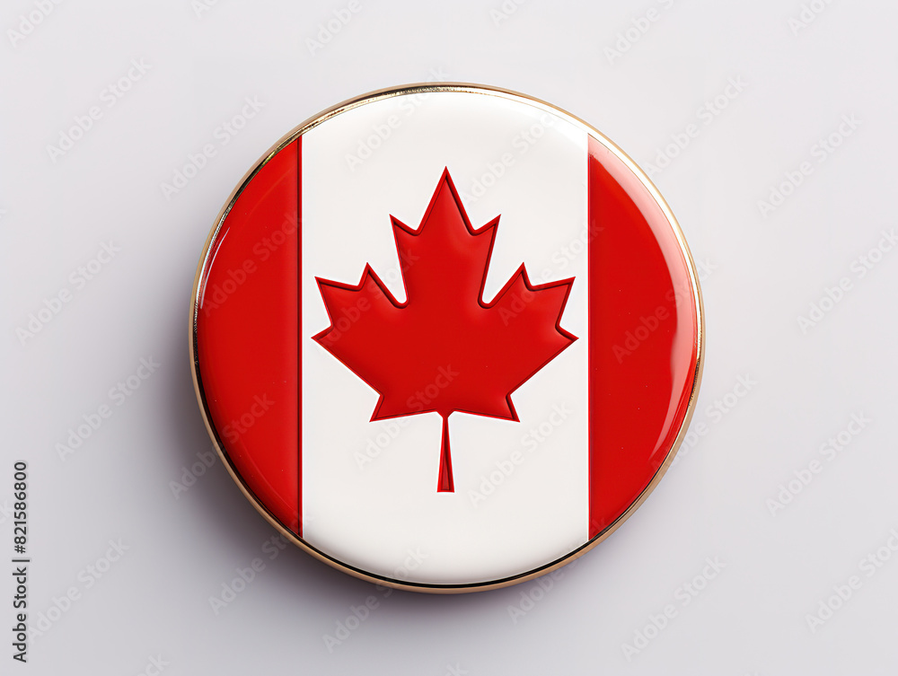 Attractive Pin round flag of canada element Attractive Pin round flag of canada element