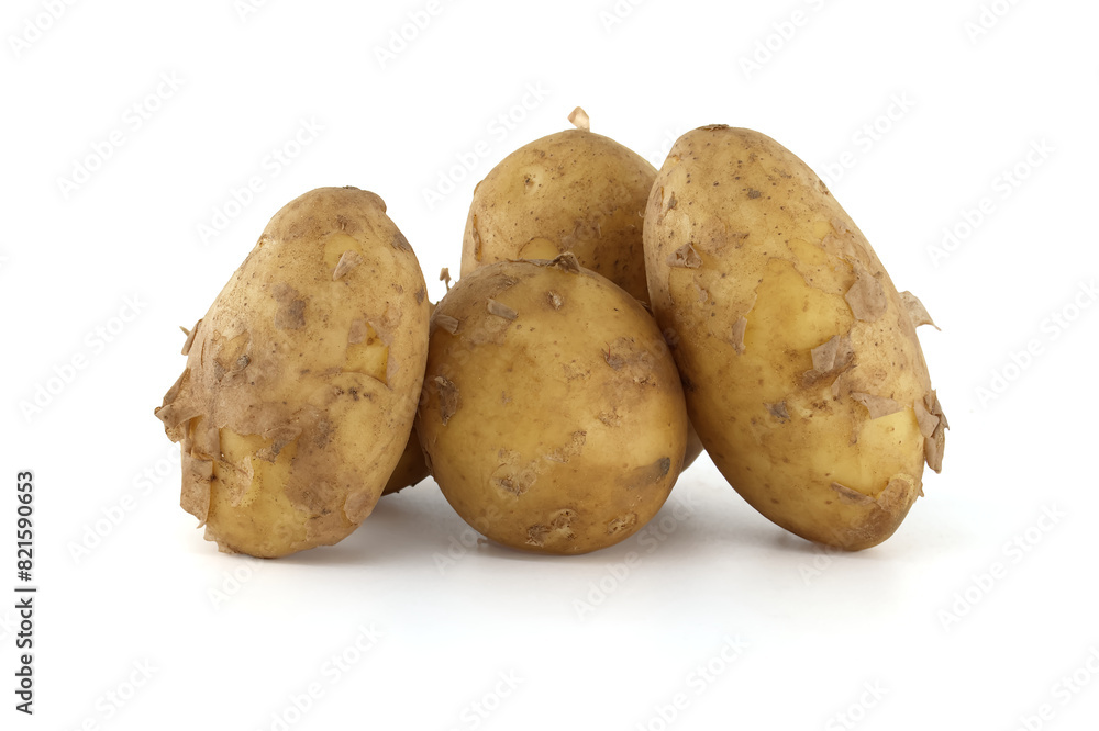 Fresh early potatoes isolated on white background Fresh early potatoes isolated on white background