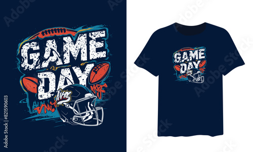 american football t shirt design, game typography t-shirt design, game day t-shirt design.