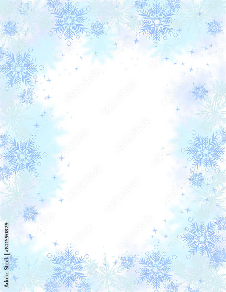 snowflakes frame, winter border, snowfall background snowflakes frame, winter border, snowfall background