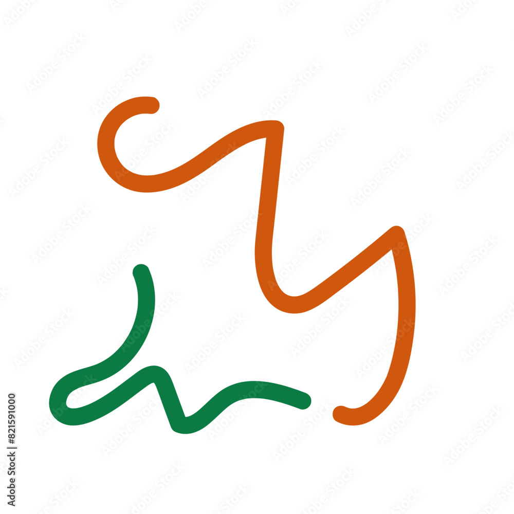 Green orange squiggly lines decoration Green orange squiggly lines decoration