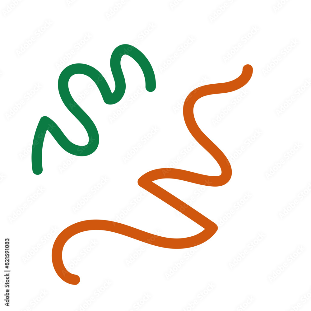 Green orange squiggly lines decoration Green orange squiggly lines decoration