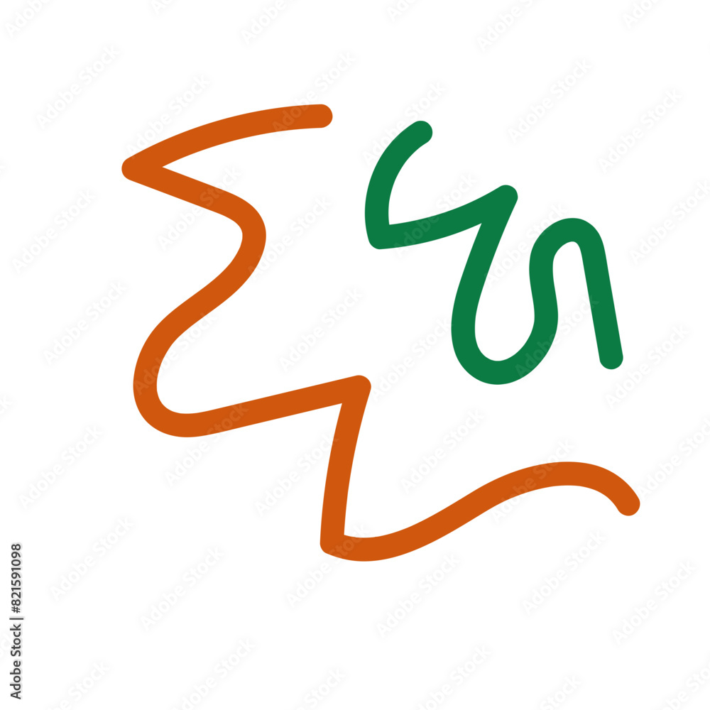 Green orange squiggly lines decoration Green orange squiggly lines decoration