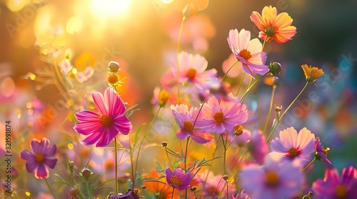 Beautiful wildflowers in the garden colorful flowers © andyaziz6