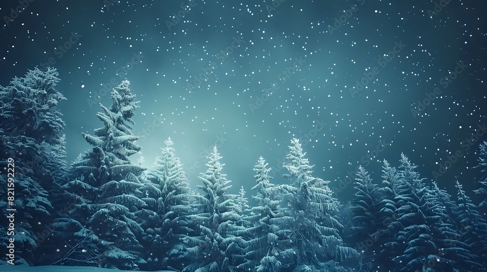 Naklejka premium Christmas tree with snowflakes