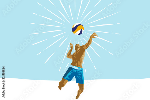Beach volleyball illustration design vector art
