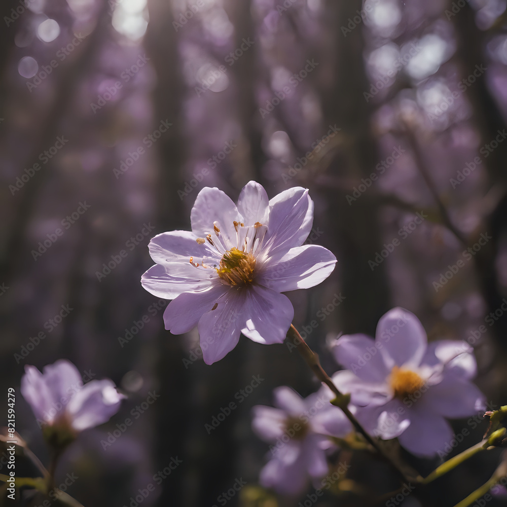 Obraz premium a purple flower that is in the middle of a field