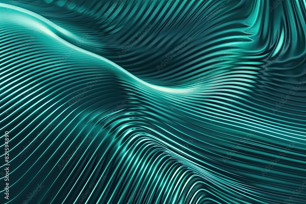 Cosmic turquoise rippling gradient lines abstract background. Space-age design. Cosmic turquoise rippling gradient lines abstract background. Space-age design.