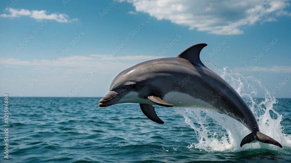 Naklejka premium dolphin jumping out of water