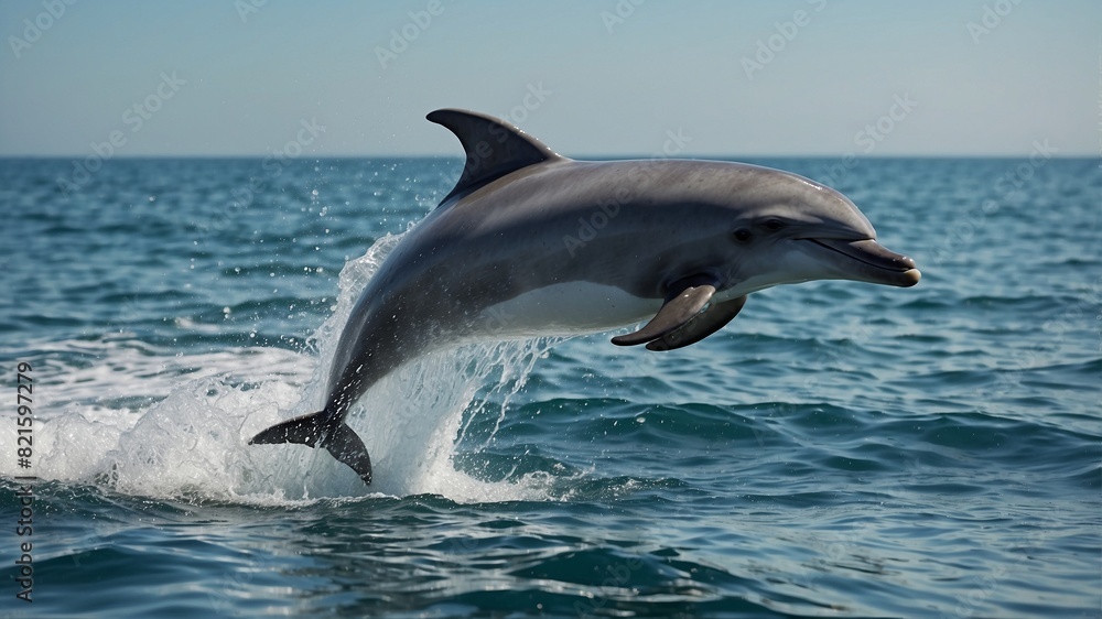 Naklejka premium dolphin jumping out of water