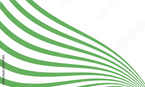 Abstract green stripes art wave line background. Vector