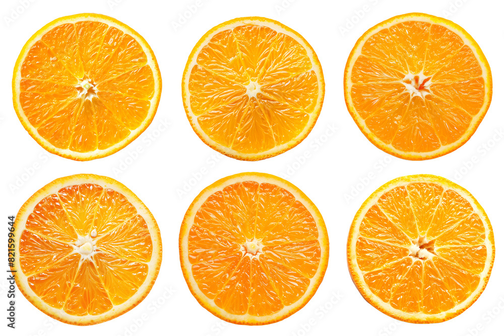 Set Orange slice fruits on transparent background, citrus, cut out, Flat Lay, PNG 3D Digital Art. Set Orange slice fruits on transparent background, citrus, cut out, Flat Lay, PNG 3D Digital Art.